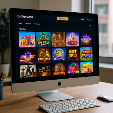 OnlySpins Casino - Desktop Design Platform - Norwegian Interface